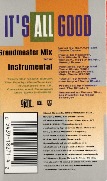 Hammer "It's All Good" (Single)-Cassette Tapes-UnDigable Digs
