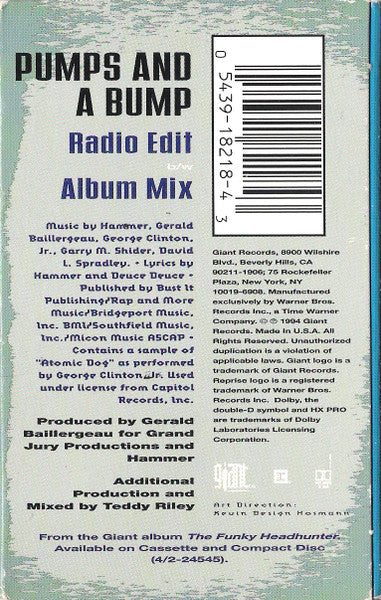 Hammer "Pumps And A Bump" (Single)-Cassette Tapes-UnDigable Digs