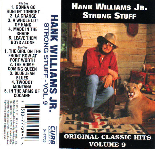 Hank Williams, Jr. "Strong Stuff"-Cassette Tapes-UnDigable Digs
