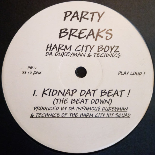 Harm City Boyz, Da Dukeyman & Technics "Kidnap Dat Beat / Floor Burner" (12" Single)-Vinyl Records-UnDigable Digs