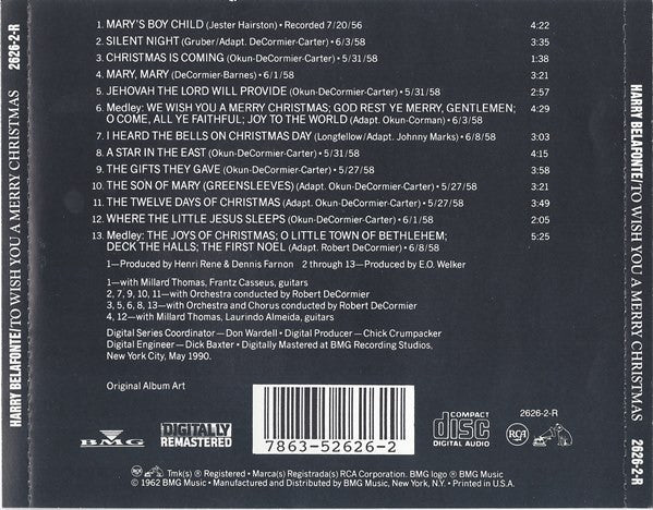 Harry Belafonte "To Wish You A Merry Christmas" (LongBox CD)-CDs-UnDigable Digs