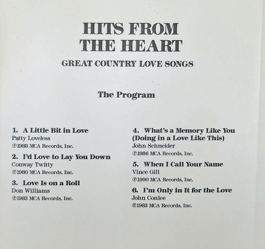 Hits From The Heart (Great Country Love Songs) (CD)-CDs-UnDigable Digs
