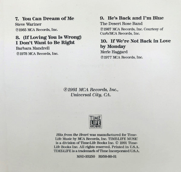 Hits From The Heart (Great Country Love Songs) (CD)-CDs-UnDigable Digs