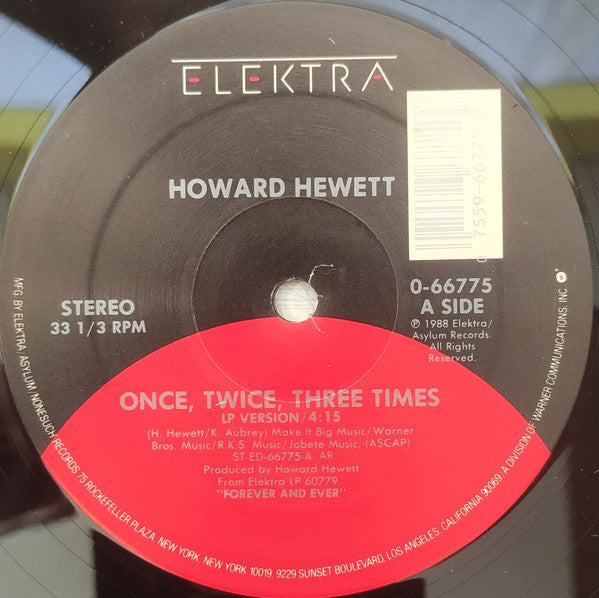 Howard Hewett "Once, Twice, Three Times" (12" Single)-Vinyl Records-UnDigable Digs