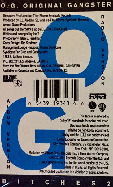 Ice-T "O.G. Original Gangster" (Single)-Cassette Tapes-UnDigable Digs