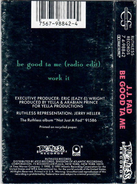 J.J. Fad "Be Good Ta Me" (Single)-Cassette Tapes-UnDigable Digs
