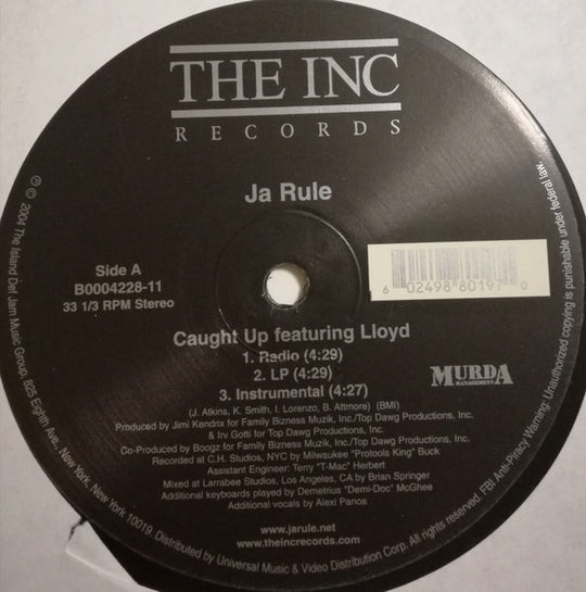 Ja Rule f; Lloyd "Caught Up" (12" Single)-Vinyl Records-UnDigable Digs