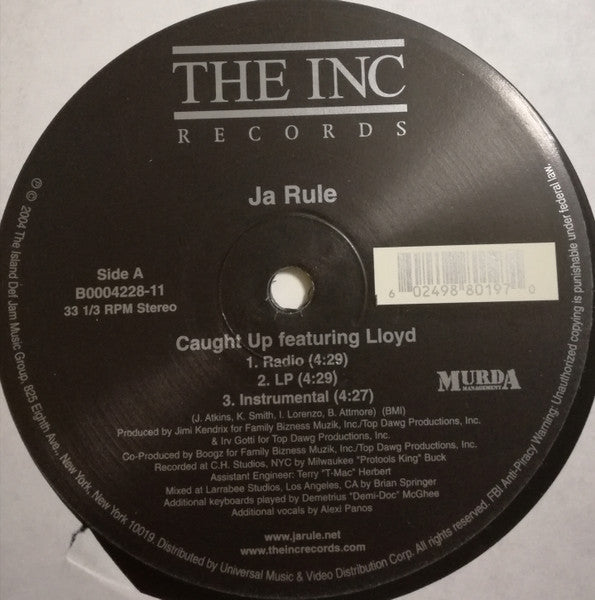 Ja Rule f; Lloyd "Caught Up" (12" Single)-Vinyl Records-UnDigable Digs