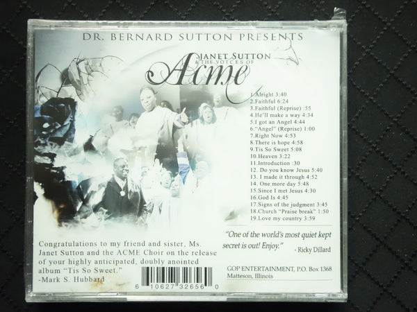 Janet Sutton & The Voices Of Acme "Tis So Sweet" (CD)-CDs-UnDigable Digs