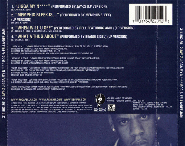 Jay-Z "Jigga My N****" (CD Single)-CDs-UnDigable Digs