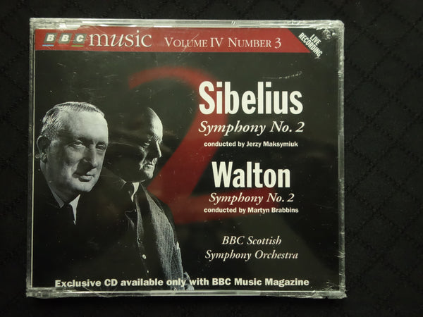Jerzy Maksymiuk / Martyn Brabbins "Sibelius Symphony No. 2 / Walton Sympony No. 2" (CD)-CDs-UnDigable Digs