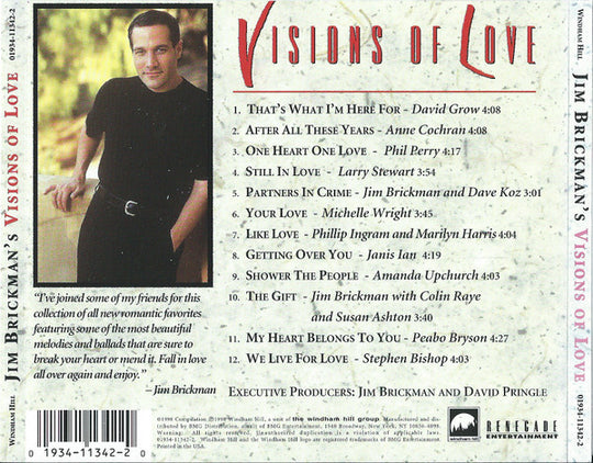 Jim Brickman "Visions Of Love" (CD)-CDs-UnDigable Digs