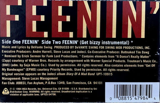 Jodeci "Feenin'" (Single)-Cassette Tapes-UnDigable Digs