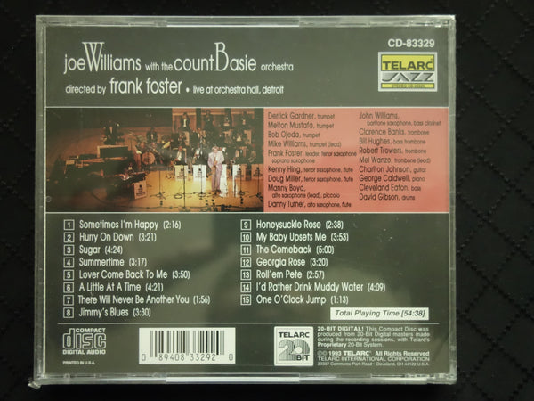 Joe Williams With The Count Basie Orchestra Directed By Frank Foster "Live At Orchestra Hall, Detroit" (CD)-CDs-UnDigable Digs