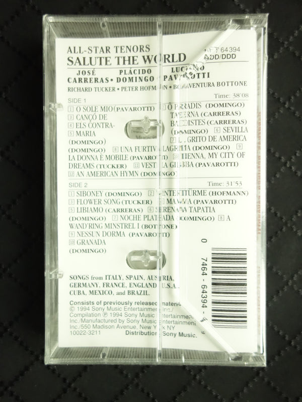 José Carreras, Placido Domingo, Luciano Pavarotti "All-Star Tenors Salute The World"-Cassette Tapes-UnDigable Digs