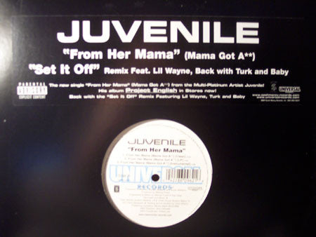 Juvenile "From Her Mama / Set It Off (Remix)" (12" Single)-Vinyl Records-UnDigable Digs