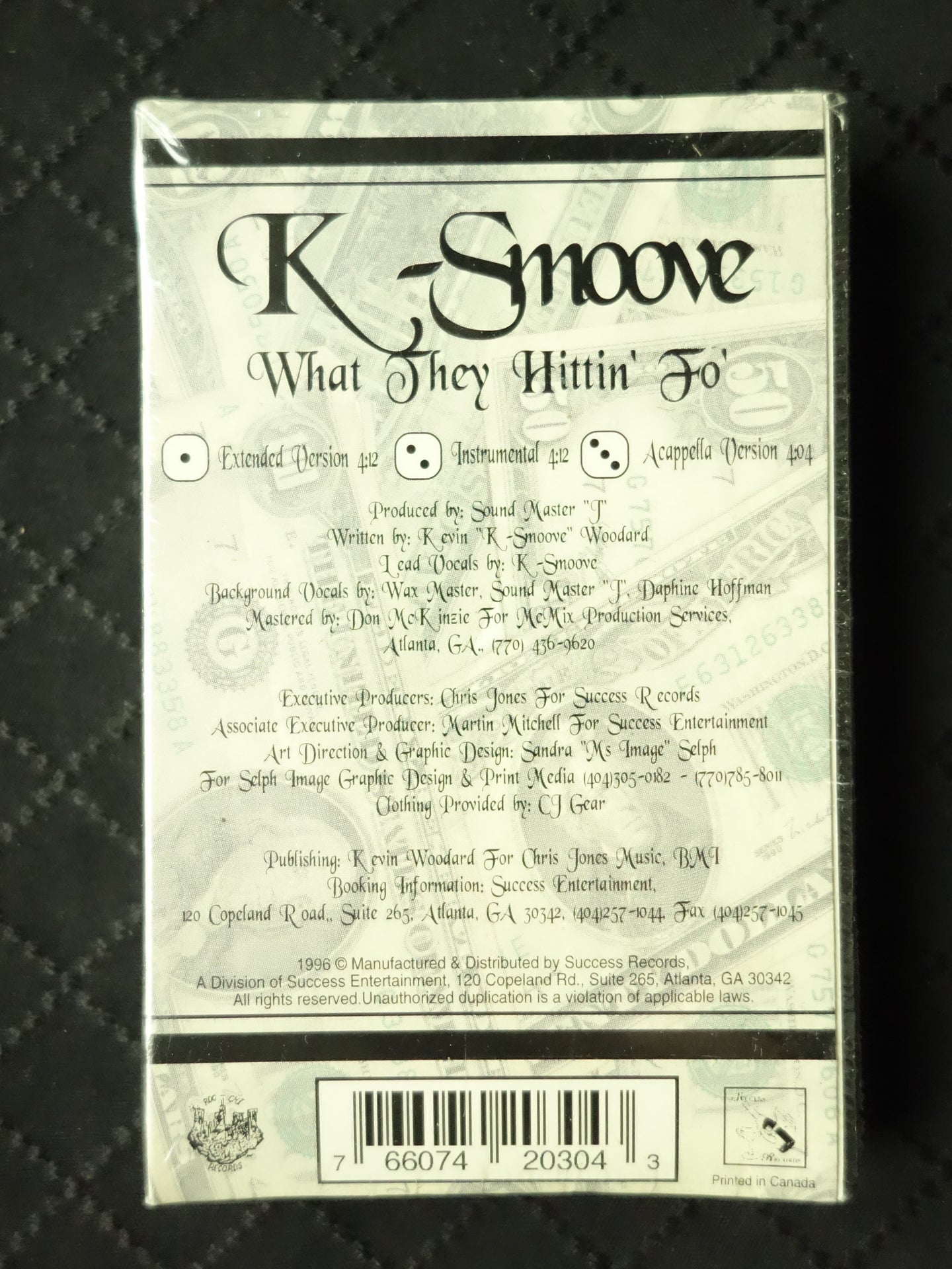 K-Smoove "What They Hittin' Fo'" (Single)-Cassette Tapes-UnDigable Digs