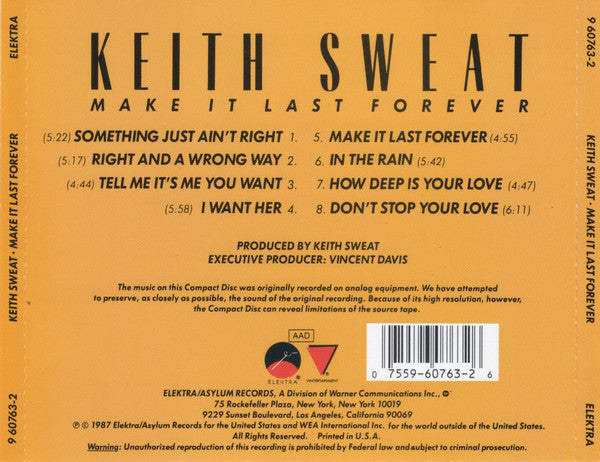 Keith Sweat "Make It Last Forever" (CD)-CDs-UnDigable Digs