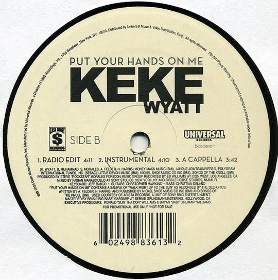 Keke Wyatt "Put Your Hands On Me" (12" Single)-Vinyl Records-UnDigable Digs