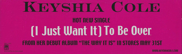 Keyshia Cole "(I Just Want It) To Be Over" (12" Single)-Vinyl Records-UnDigable Digs