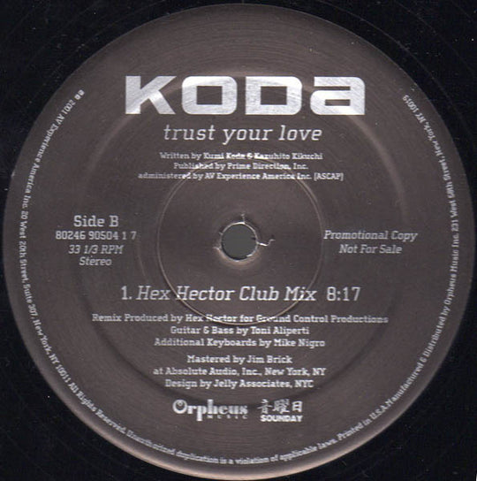 Koda "Trust Your Love" (12" Single)-Vinyl Records-UnDigable Digs