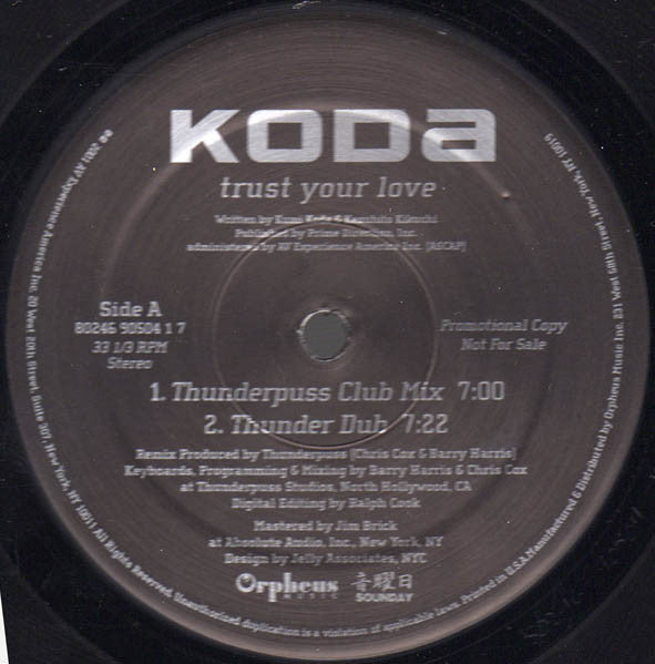 Koda "Trust Your Love" (12" Single)-Vinyl Records-UnDigable Digs