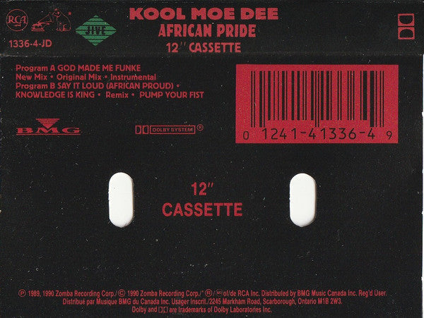 Kool Moe Dee "African Pride" (EP)-Cassette Tapes-UnDigable Digs