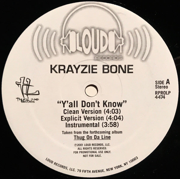 Krayzie Bone "Y'all Don't Know" (12" Single)-Vinyl Records-UnDigable Digs