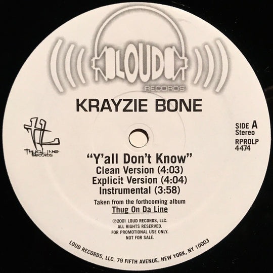 Krayzie Bone "Y'all Don't Know" (12" Single)-Vinyl Records-UnDigable Digs