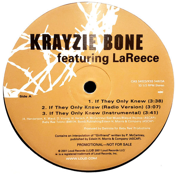 Krayzie Bone f; LaReece "If They Only Knew" (12" Promo Single)-Vinyl Records-UnDigable Digs
