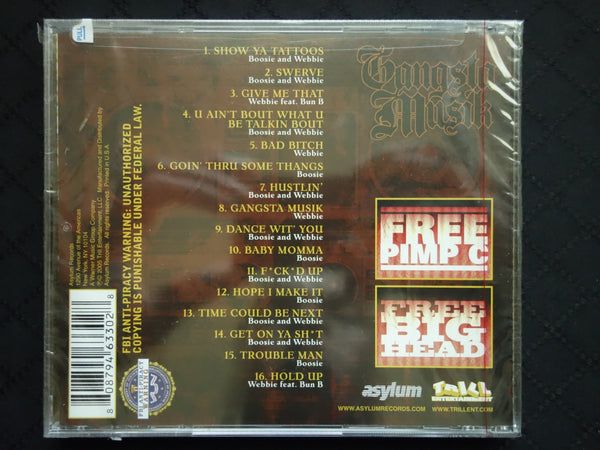 Lil' Boosie And Webbie ‎"Gangsta Musik" (CD)-CDs-UnDigable Digs