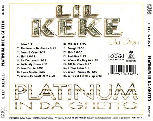 Lil Keke Da Don "Platinum In Da Ghetto" (CD)-CDs-UnDigable Digs