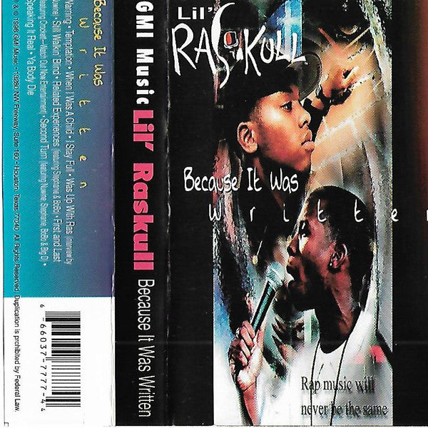 Lil' Raskull "Because It Was Written"-Cassette Tapes-UnDigable Digs