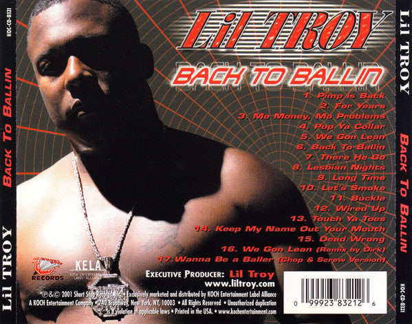Lil Troy "Back To Ballin" (CD)-CDs-UnDigable Digs