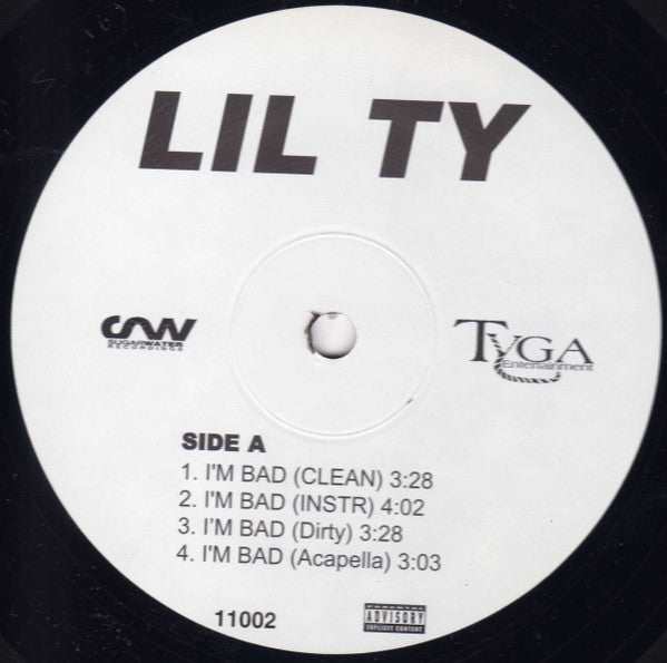 Lil Ty "I'm Bad / Where My Ballaz" (12" Single)-Vinyl Records-UnDigable Digs