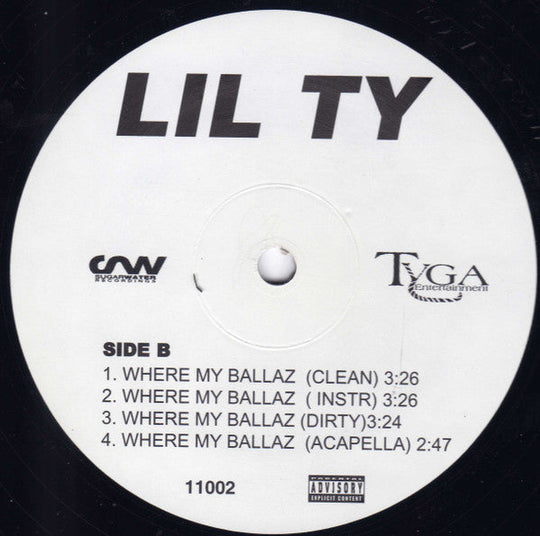 Lil Ty "I'm Bad / Where My Ballaz" (12" Single)-Vinyl Records-UnDigable Digs