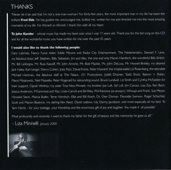 Liza Minnelli "Minnelli On Minnelli: Live At The Palace" (CD)-CDs-UnDigable Digs