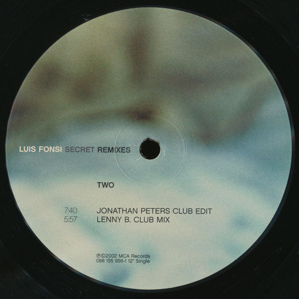 Luis Fonsi "Secret (Remixes)" (12" Maxi-Single)-Vinyl Records-UnDigable Digs