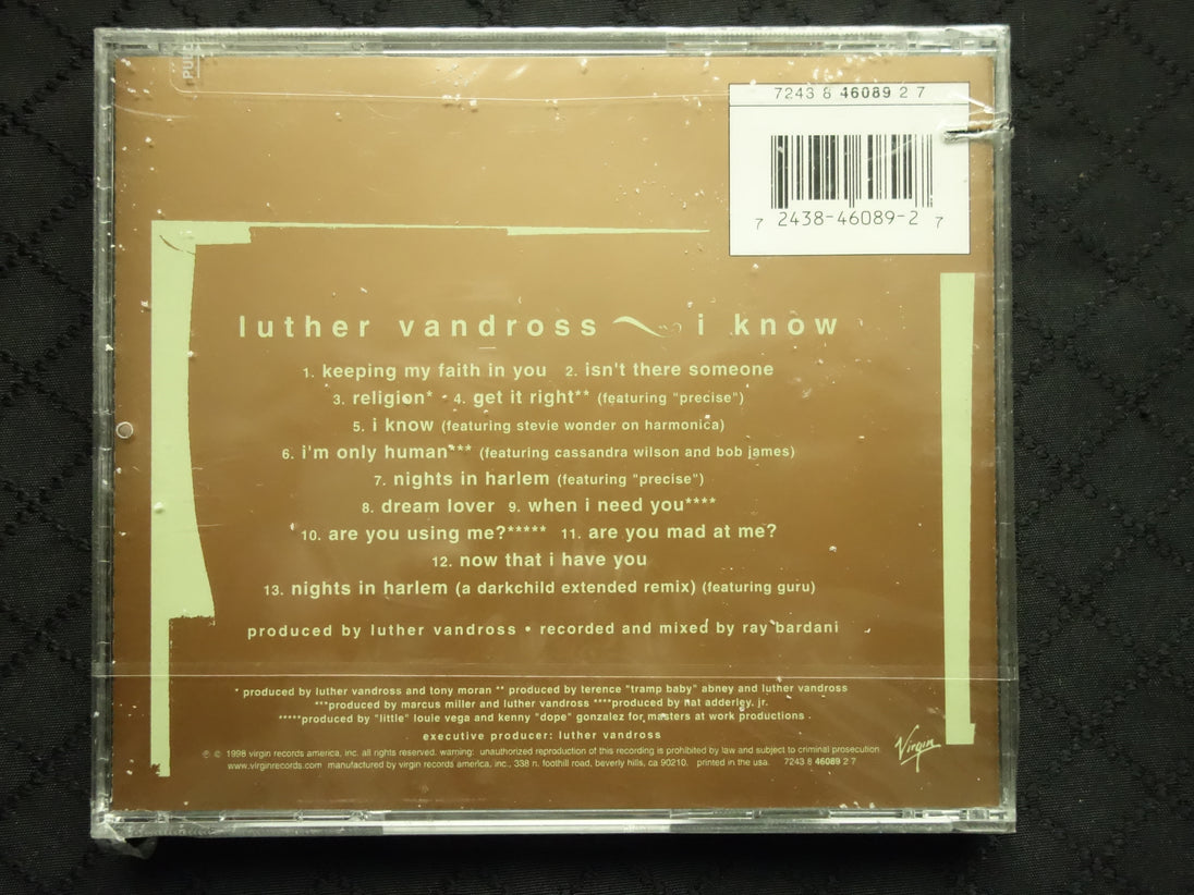 Luther Vandross "I Know" (CD)-CDs-UnDigable Digs