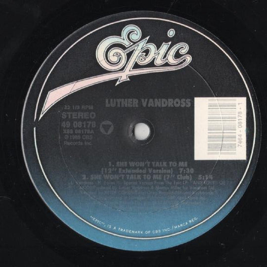 Luther Vandross "She Won't Talk To Me" (12" Single)-Vinyl Records-UnDigable Digs