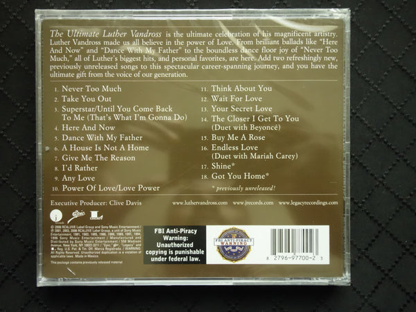 Luther Vandross "The Ultimate Luther Vandross" (CD)-CDs-UnDigable Digs