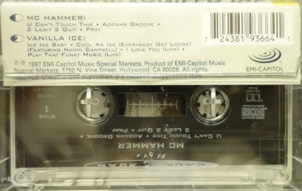 MC Hammer / Vanilla Ice "Back 2 Back Hits"-Cassette Tapes-UnDigable Digs