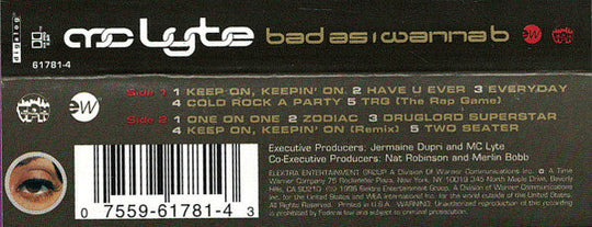 MC Lyte "Bad As I Wanna B"-Cassette Tapes-UnDigable Digs