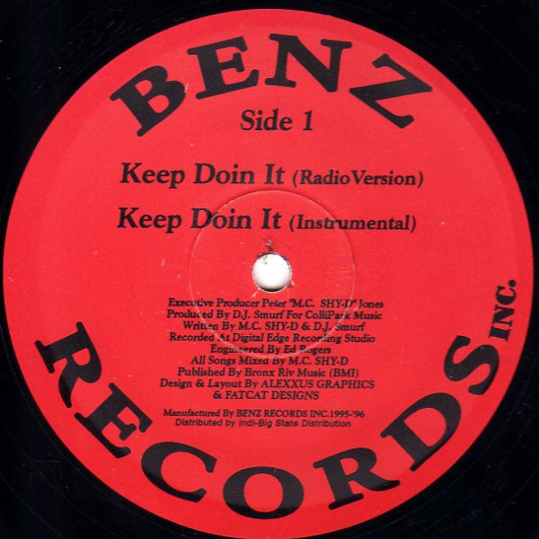 MC Shy-D Featuring DJ Smurf "Keep Doin It / Let's Get These H-e's" (12" Single)-Vinyl Records-UnDigable Digs
