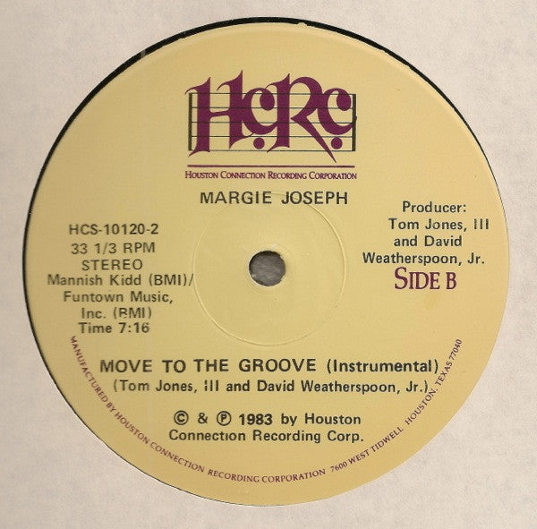 Margie Joseph "Move To The Groove" (12" Single)-Vinyl Records-UnDigable Digs