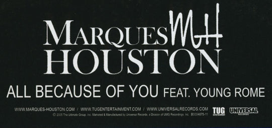 Marques Houston Feat. Young Rome "All Because Of You" (12" Single)-Vinyl Records-UnDigable Digs