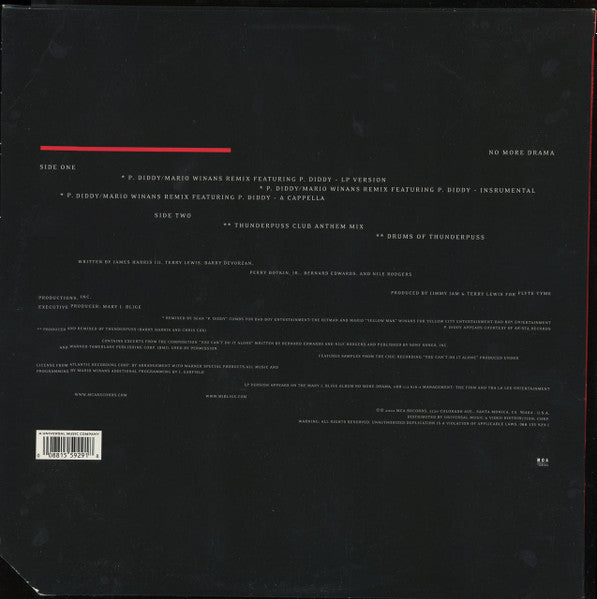 Mary J. Blige "No More Drama Remixes" (12" Maxi-Single)-Vinyl Records-UnDigable Digs