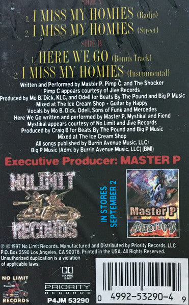 Master P f; Pimp & Silkk The Shocker "I Miss My Homies" (Single)-Cassette Tapes-UnDigable Digs