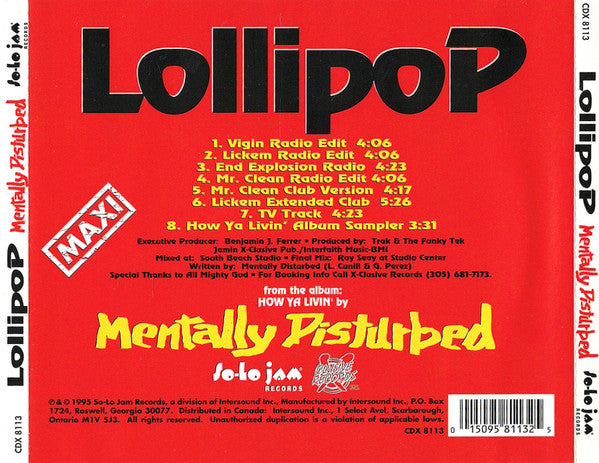 Mentally Disturbed "Lollipop" (CD Maxi-Single)-CDs-UnDigable Digs
