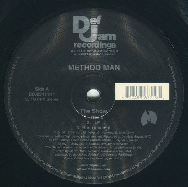 Method Man "The Show / The Prequel" (12" Single)-Vinyl Records-UnDigable Digs
